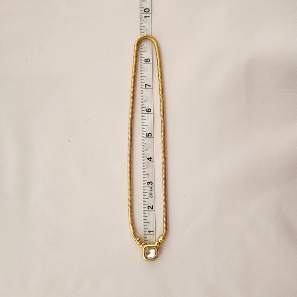 VTG Joan Rivers Gold-Tone Necklace With Faceted Crystal Accent - Picture 6 of 7